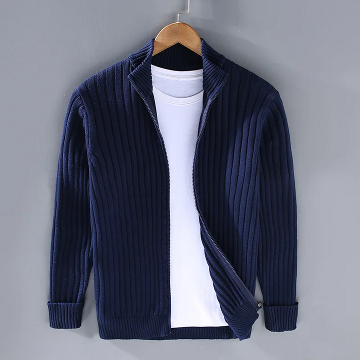 Lune London | Zipper Cardigan for Men - Full Zipper, Ribbed Cuffs
