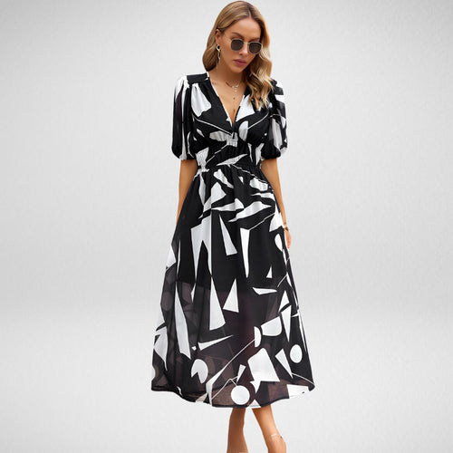 Amarae | Classic Midi-Length V-Neck Dress