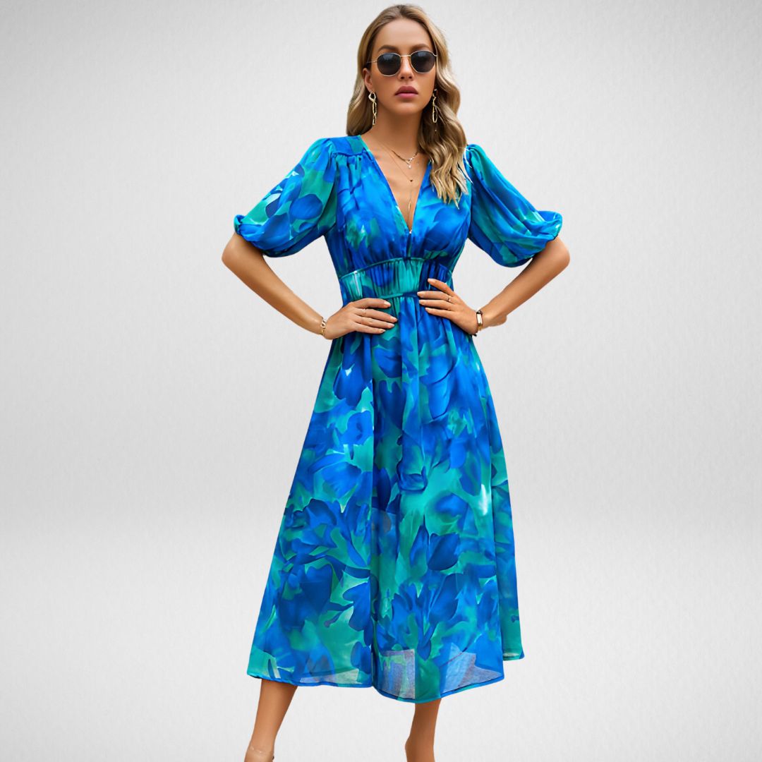 Lune London | Classic Midi-Length V-Neck Dress