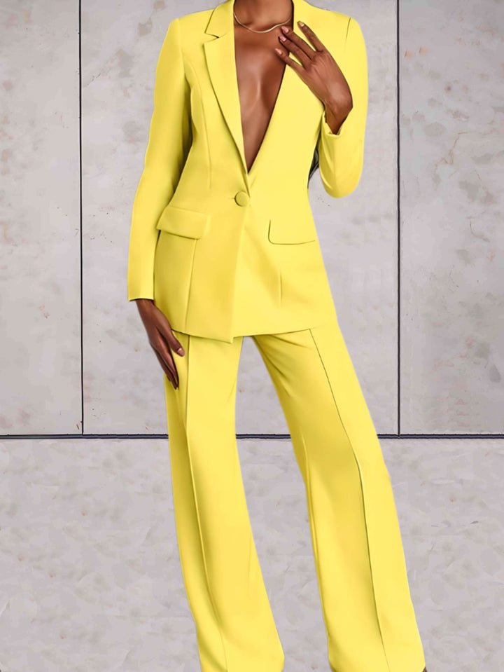 Lune London | Women's suit 2 pieces - Elegant blazer and wide leg pants