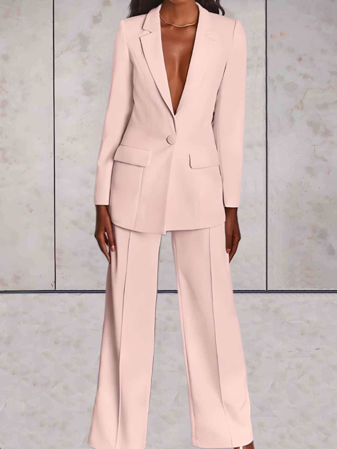 Lune London | Women's suit 2 pieces - Elegant blazer and wide leg pants