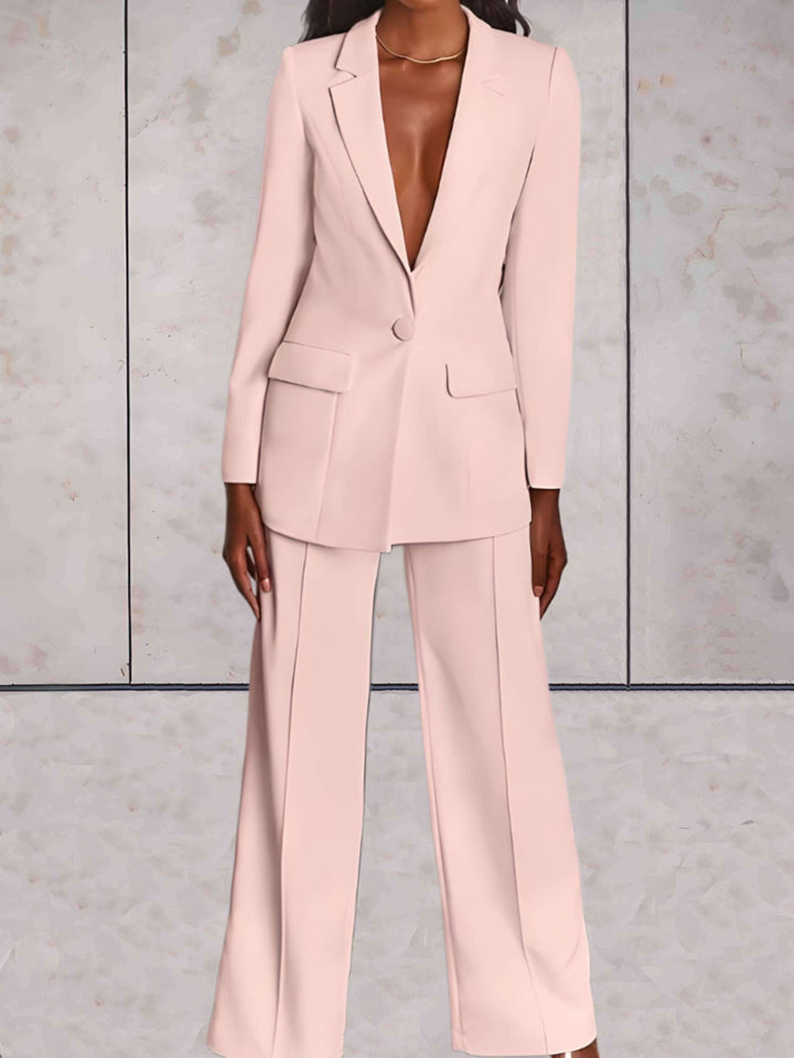 Lune London | Women's suit 2 pieces - Elegant blazer and wide leg pants