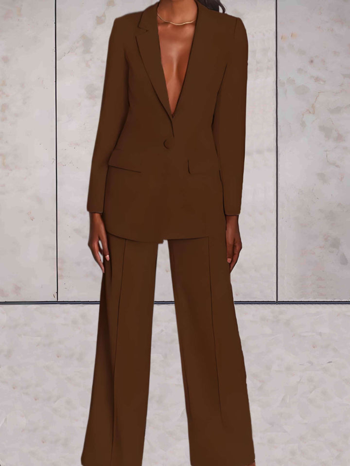 Lune London | Women's suit 2 pieces - Elegant blazer and wide leg pants