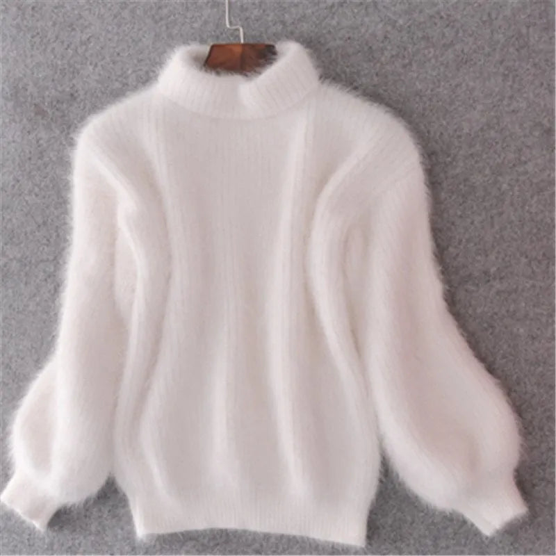 weißer, lockerer Vintage-Pullover