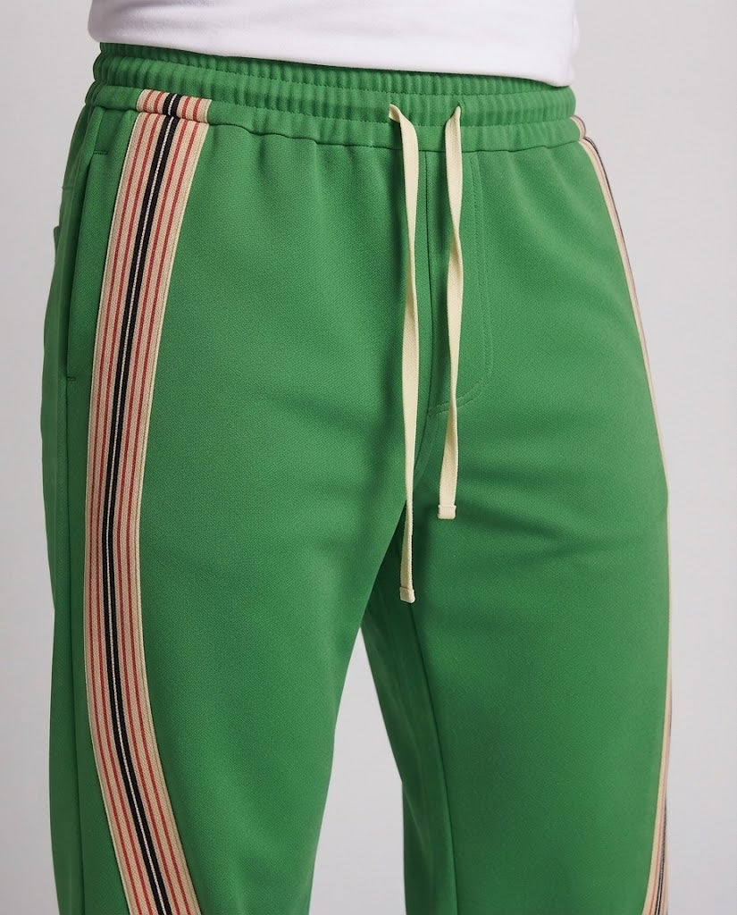 Men's Loose Lounge Training Pants with Side Retro Contrast Stripes Amarae