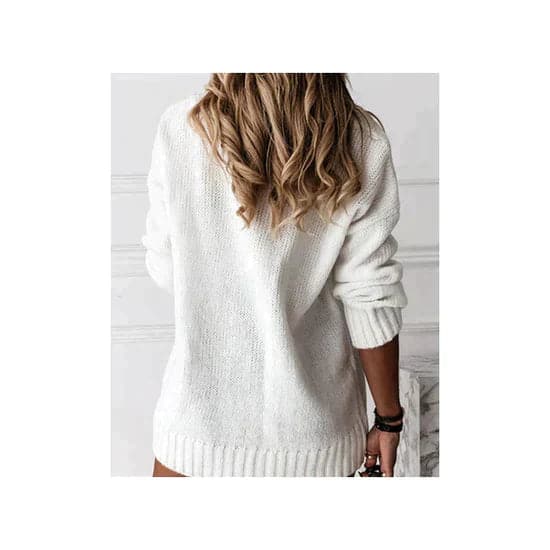 Lune London | Knit sweater - Soft wool blend - V-neck - Loose fit - Long sleeves