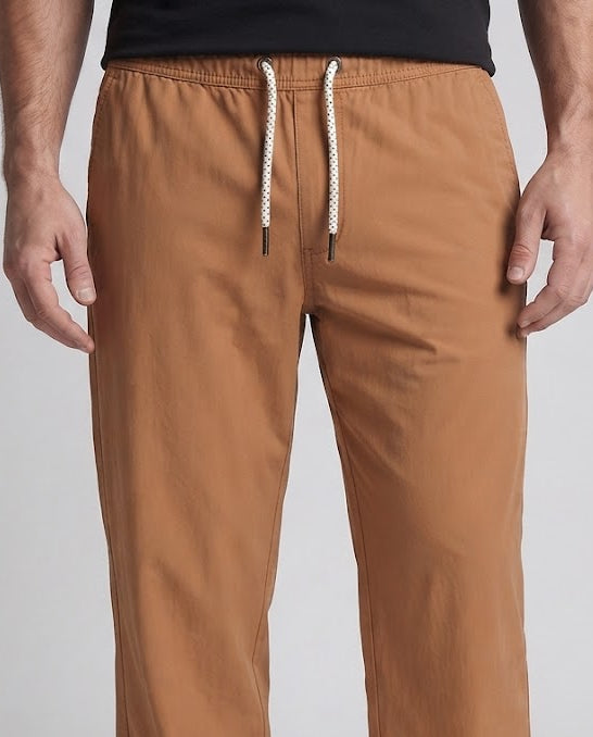 Men's Wide Outdoor Leisure Pants with Drawstring Waist and Straight Leg Amarae