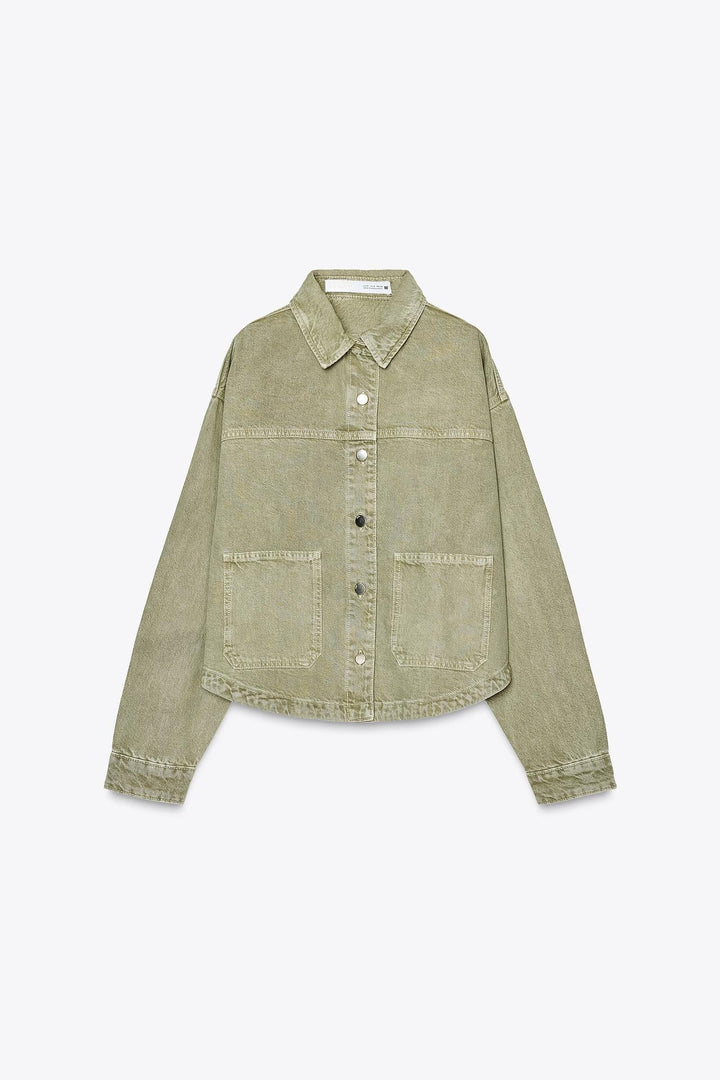 Amarae | Classic khaki denim jacket for everyday style
