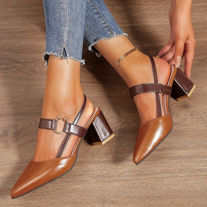 Lune London | Pointed Tapered Block Heel Shoes for Women