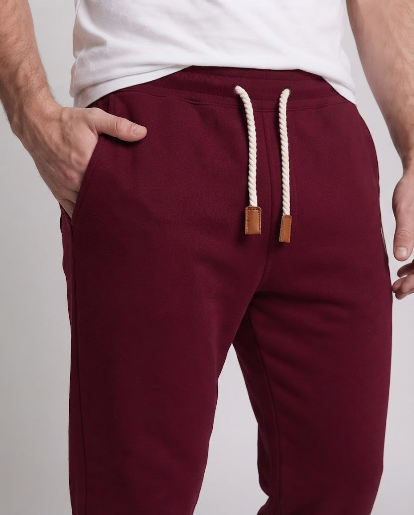Men's Slim-Tapered Jogging Pants with Elastic Waistband, Drawstring and Ribbed Cuffs Amarae