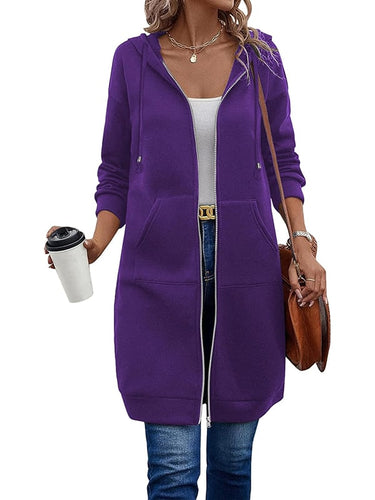 Amarae | Long hooded jacket with zipper