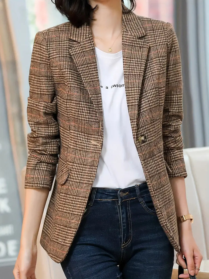 Lune London | Checkered blazer with lapels and one button