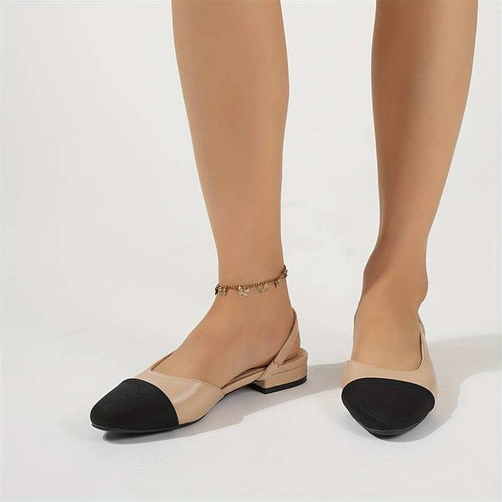 Lune London | Slingback Ballerinas in Beige & Black Classic Chic