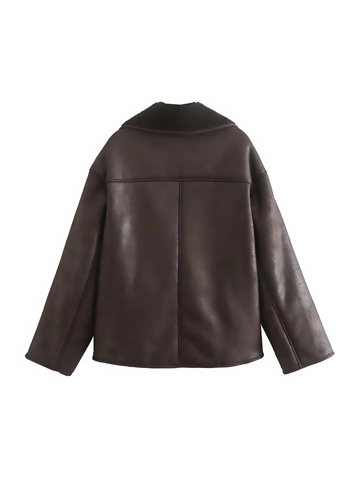 Amarae | Faux leather Warm Jacket