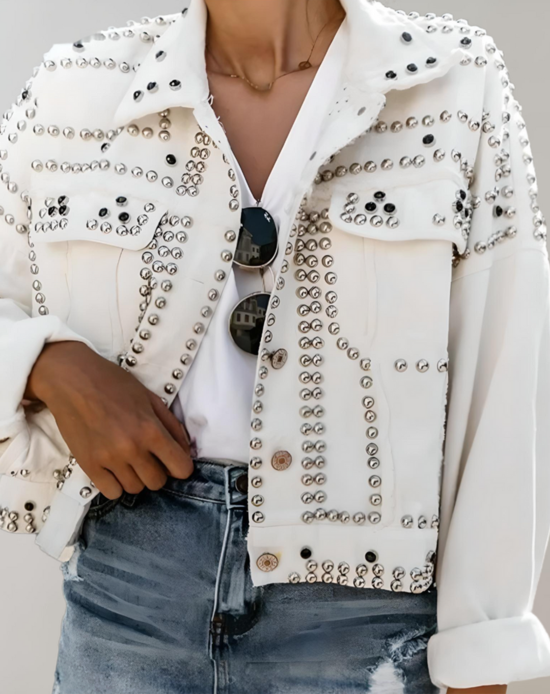 Amarae | Casual denim jacket with studs - Durable and stylish for everyday use