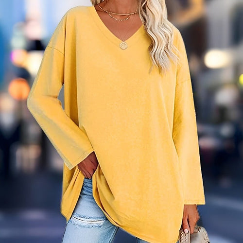 Amarae - Your trendy long sleeve T-shirt with V-neck for comfort