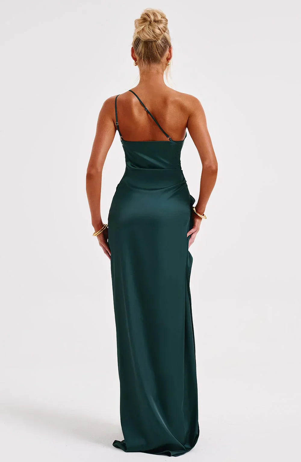 Lune London | one-shoulder satin split dress