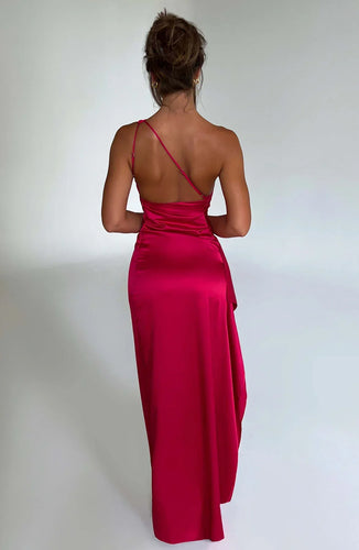 Amarae | one-shoulder satin split dress
