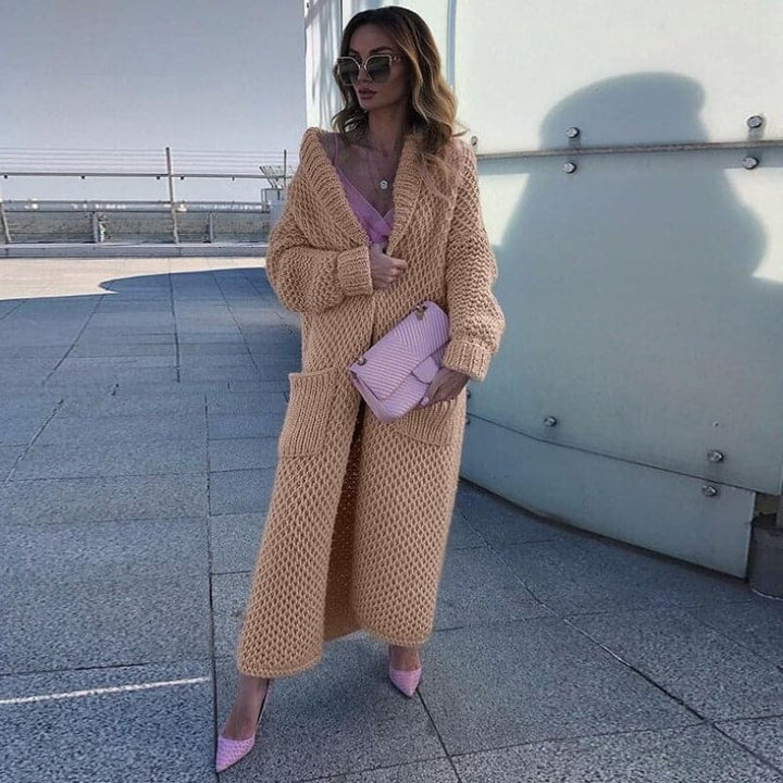Lune London | Longer knit cardigan - Open front - Chunky knit - With large pockets
