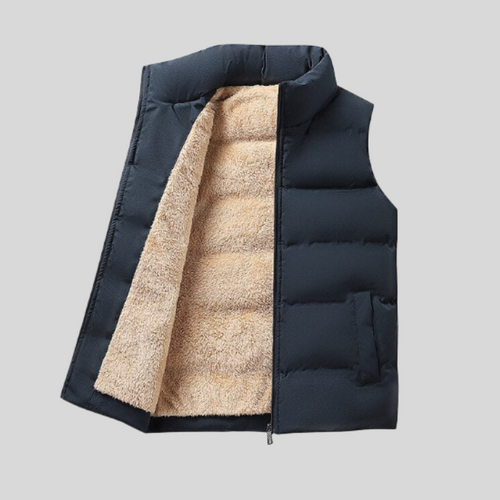 Amarae | Sleeveless Down Jacket with Zipper and Faux Fur Lining