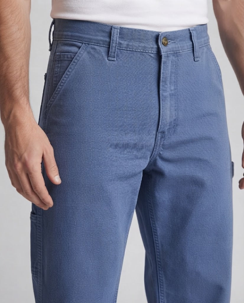 Men's Wide Worker Denim Pants with Tool Loop and High Waist Amarae