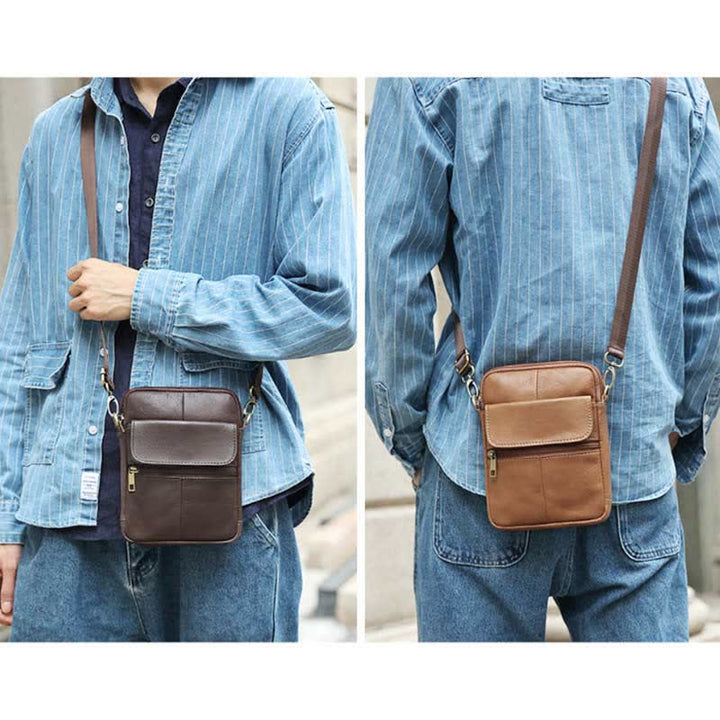 Lune London | Small Shoulder Bag Made of Genuine Leather for Men