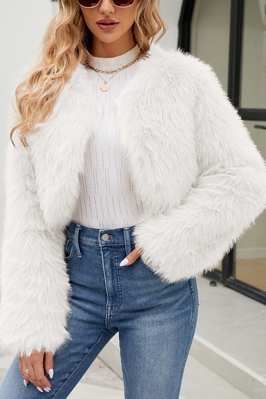 Amarae | Long Sleeve Short Casual Faux Fur Jacket