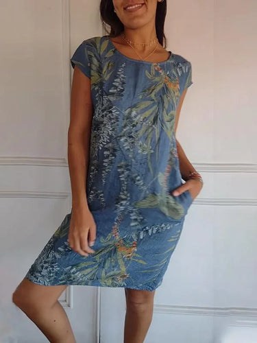 Amarae | Women Printed Cotton and Linen Dress