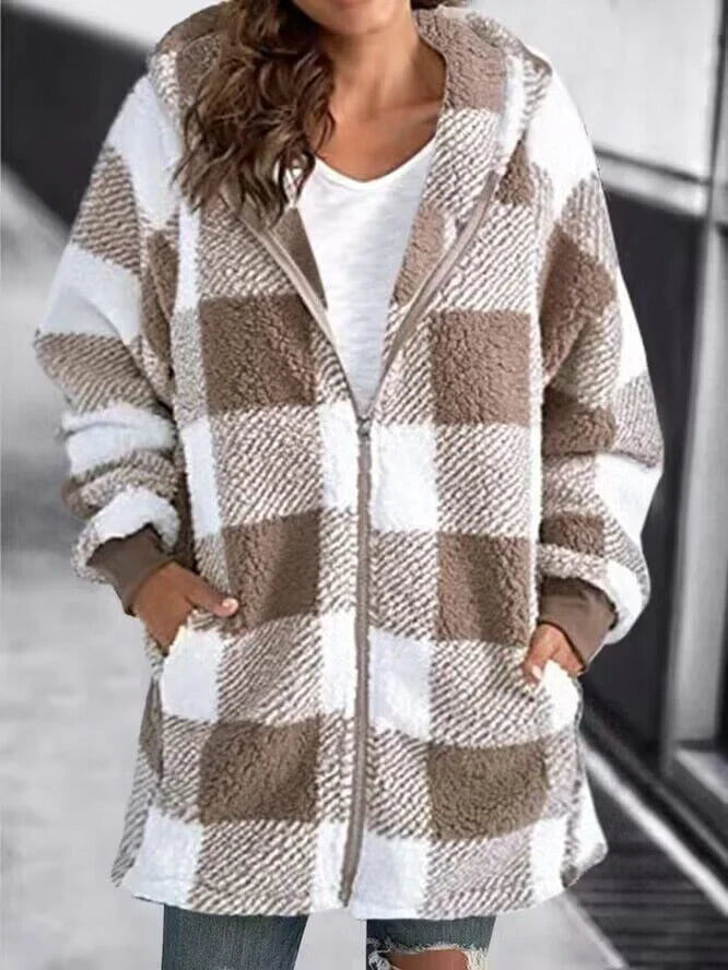 Amarae | Oversized Check Coat Plus Size