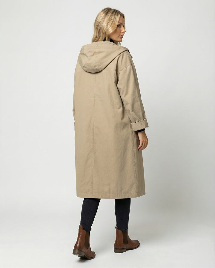 Women’s Long Waterproof Trench Coat with Windproof Protection | Lune London