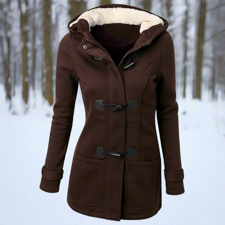 Lune London | Wool Toggle Duffle Coat Hooded Fuzzy Padded Duffle Coat