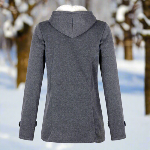 Amarae | Wool Toggle Duffle Coat Hooded Fuzzy Padded Duffle Coat