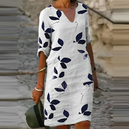 Amarae | Stunning summer dress with leaf print for women