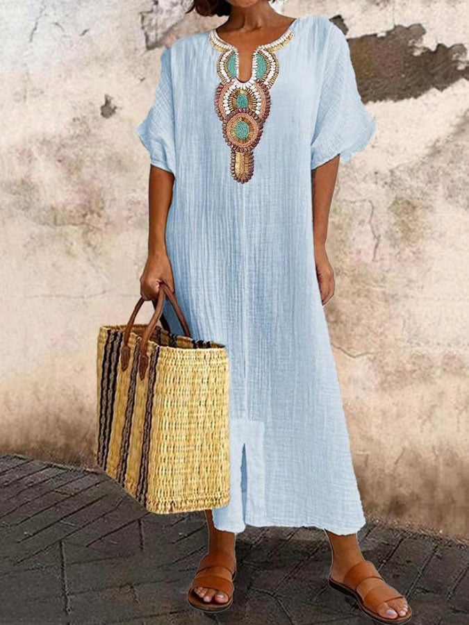 Lune London | Airy Caftan Dress with Ethnic Accent