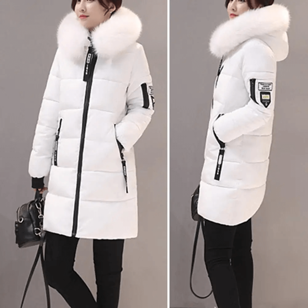 Women’s Cotton Winter Coat with Hood – Mid-Length & Warm | Amarae