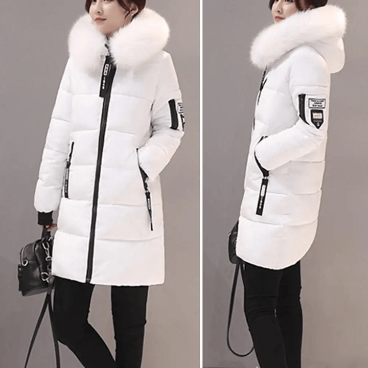 Women’s Cotton Winter Coat with Hood – Mid-Length & Warm | Amarae