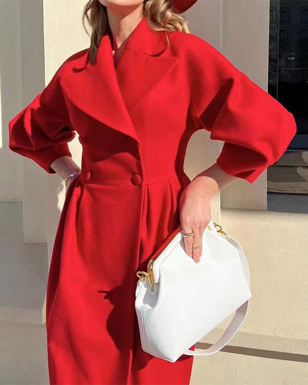 Amarae | Vintage coat with puff sleeves - Elegant and stylish