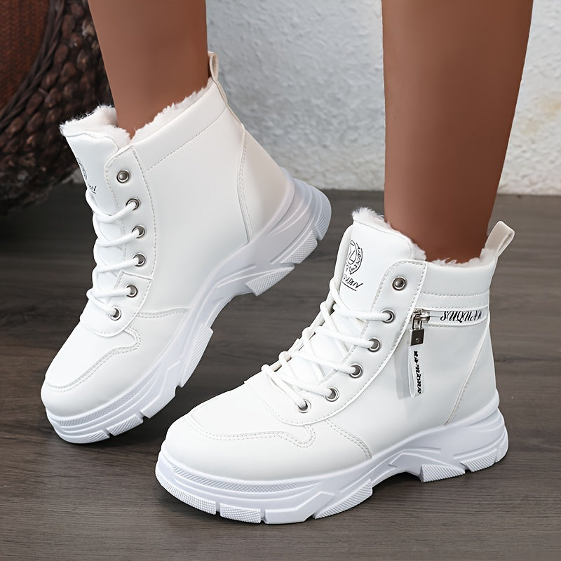 Lune London | Women's Winter Ankle Boot with Warm Fleece Lining & Zipper Detail Plus Sizes