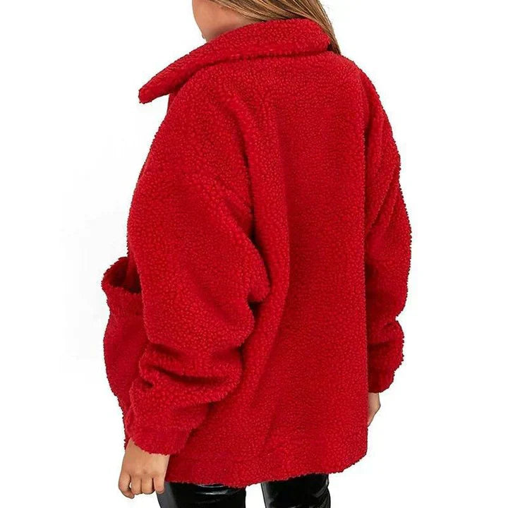 Amarae | Women's Fleece Sweatshirt with Wide Collar