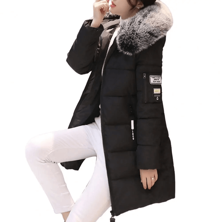 Women’s Cotton Winter Coat with Hood – Mid-Length & Warm | Amarae
