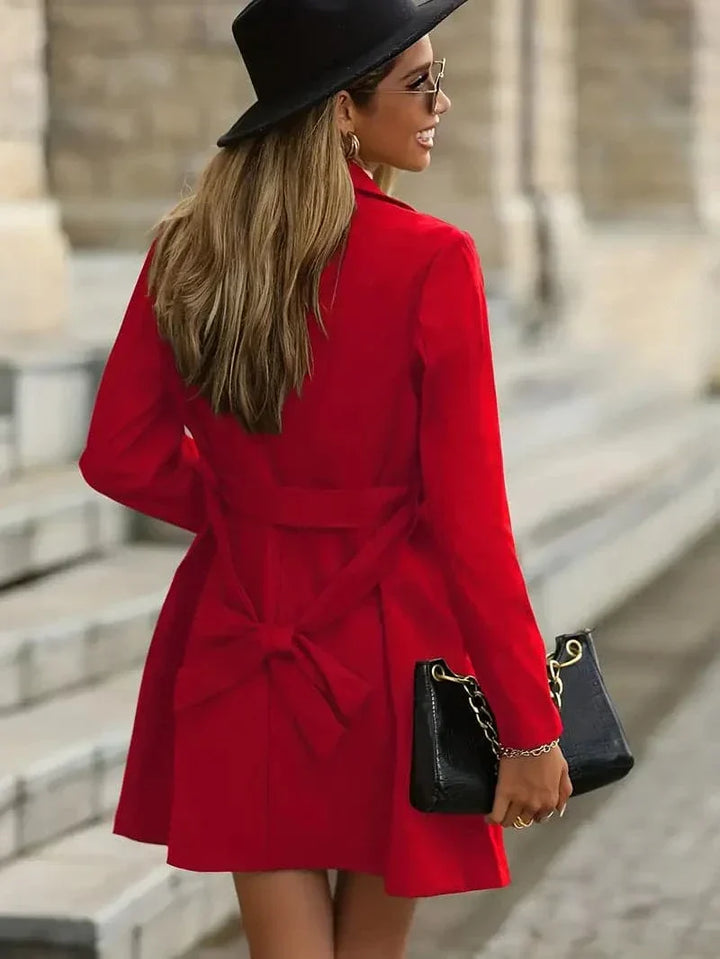 Lune London | Coat - Tailored Fit - Tie Belt - Elegant and Feminine Detail