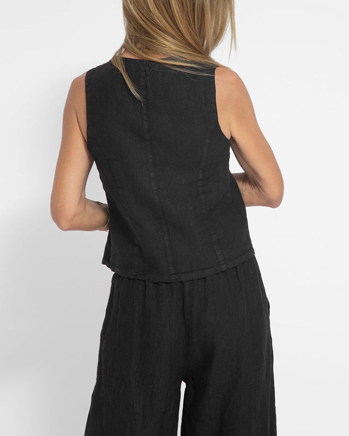 Lune London | Elegant 2-Piece Set Linen Wide Pants & Vest