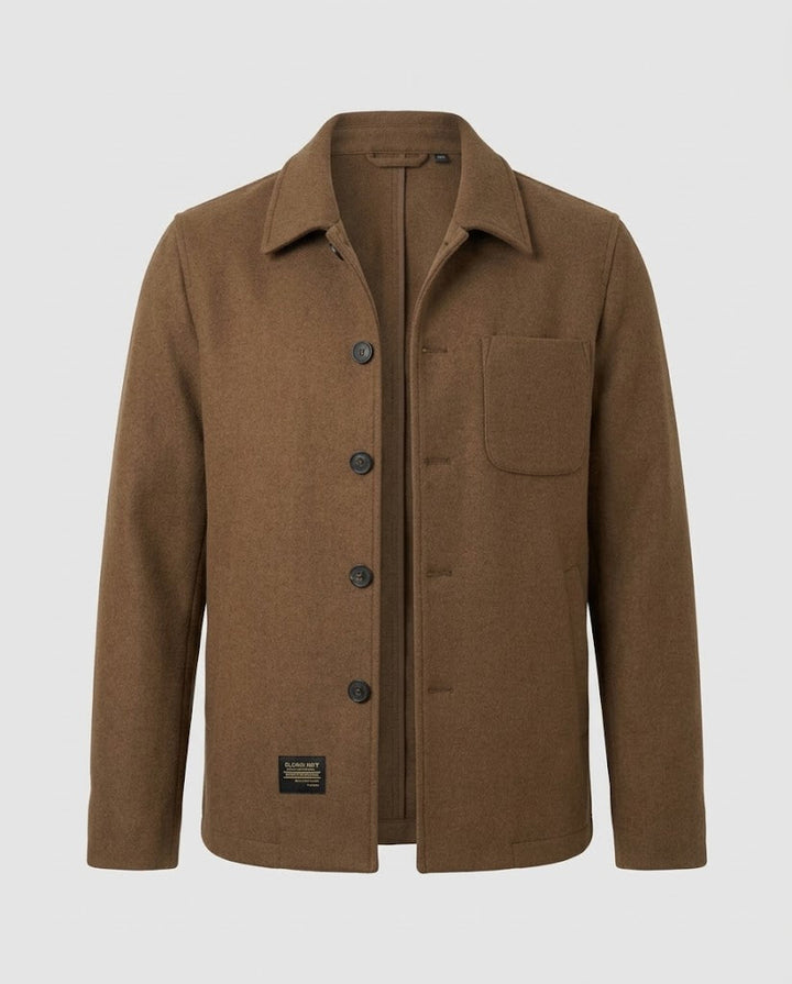 Men's short wool jacket in carcoat style with chest pocket Amarae