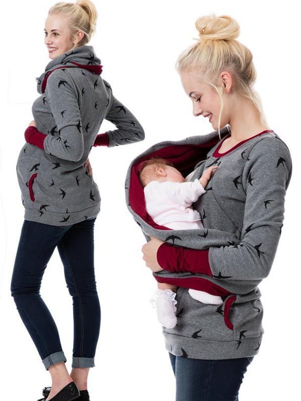 Lune London | Maternity Sweater for Nursing with Floral Pattern and Pockets