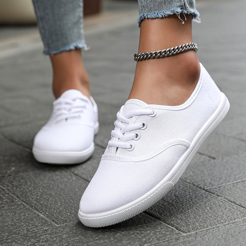 Amarae | Comfortable Low Canvas Lace-Up Shoes