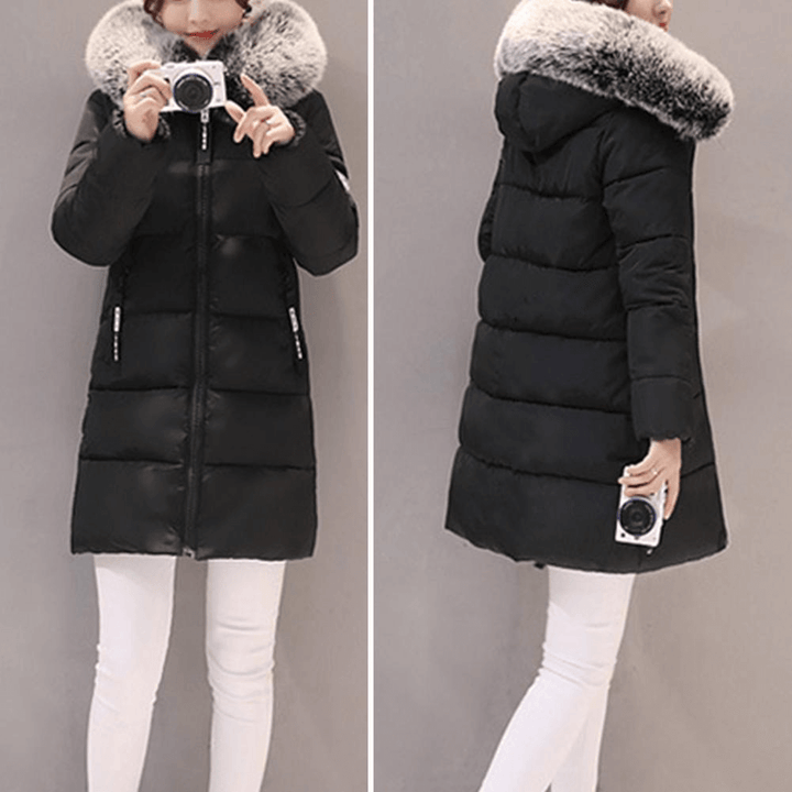 Women’s Cotton Winter Coat with Hood – Mid-Length & Warm | Amarae
