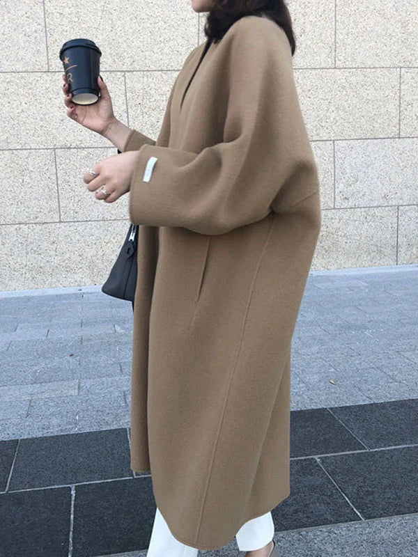 Women’s Long Wool Coat with Elegant Fit & Thermal Insulation | Amarae