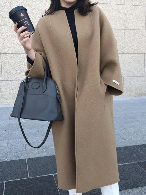 Women’s Long Wool Coat with Elegant Fit & Thermal Insulation | Amarae