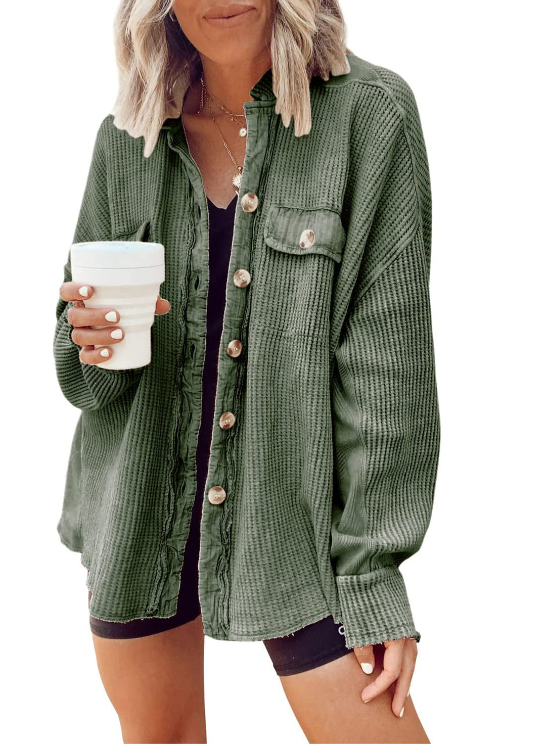 Amarae | Shirt jacket with button placket