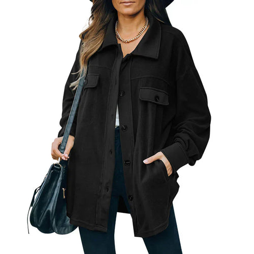 Amarae | Buttoned fleece jacket